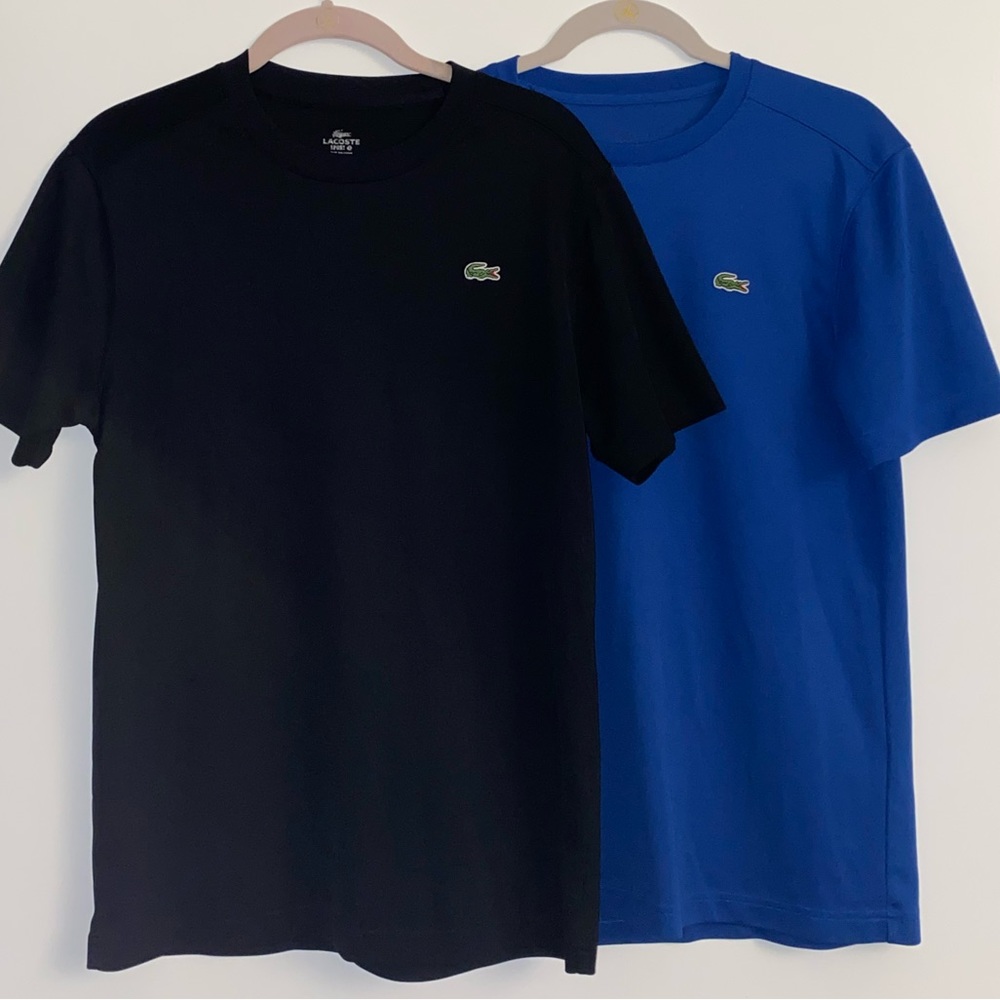 LACOSTE Sport Short Sleeve TShirts (Black & Blue), Size 4